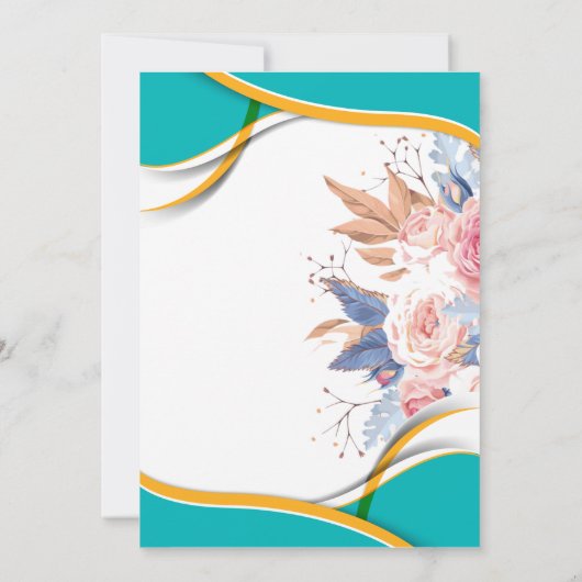 エレガントな花 3D カード (裏面)