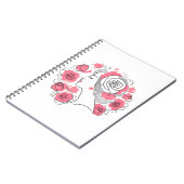 エレガントな若い女性　抽象的なノートブック　ピンク ノートブック (左側)