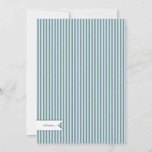 エレガントな茶カチカチ音をたてるストライプなベビーシャワーのお茶会 招待状 (裏面)