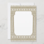 エレガントな茶色のローマの柱をテーマにしたトガパーティー 招待状 (裏面)