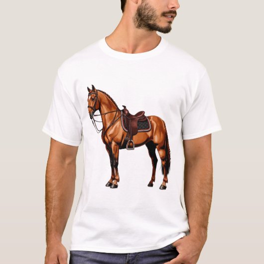 エレガントな茶色の馬 Tシャツ (正面)