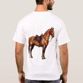 エレガントな茶色の馬 Tシャツ (裏面)
