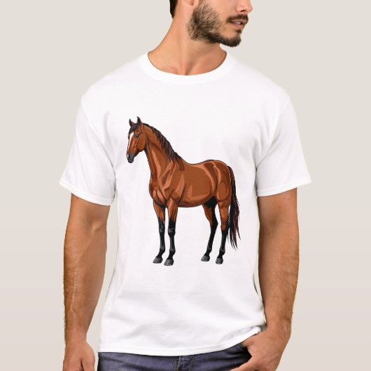 エレガントな茶色の馬 Tシャツ (正面)