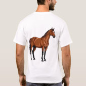 エレガントな茶色の馬 Tシャツ (裏面)