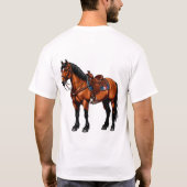 エレガントな茶色の馬 Tシャツ (裏面)