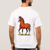 エレガントな茶色の馬 Tシャツ (裏面)