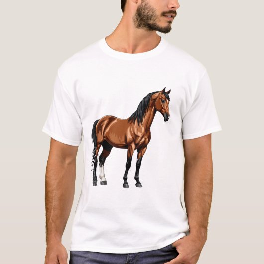 エレガントな茶色の馬 Tシャツ (正面)