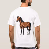 エレガントな茶色の馬 Tシャツ (裏面)