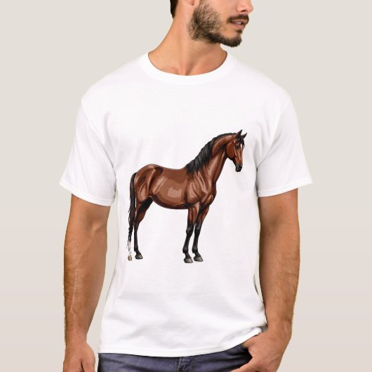 エレガントな茶色の馬 Tシャツ (正面)