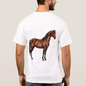 エレガントな茶色の馬 Tシャツ (裏面)