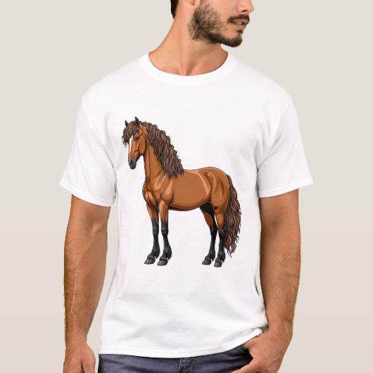 エレガントな茶色の馬 Tシャツ (正面)