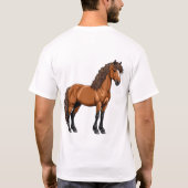 エレガントな茶色の馬 Tシャツ (裏面)
