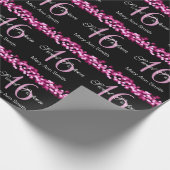 エレガントな菓子16の誕生日のハリウッドの魅力的なピンク ラッピングペーパー (角)