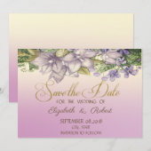 エレガントな華やかさの水彩花 Save The Date セーブザデート (正面/裏面)
