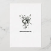 エレガントな葉と花のボーダーウェディング 箔招待状 (裏面)