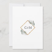 エレガントな葉のセージ オリーブの枝 ゴールド フォイル ウェディング 招待状 (裏面)