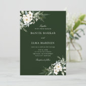 エレガントな葉のボホウォータカラーフラワーの結婚式 招待状 (スタンド正面)