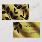 エレガントな葉の名刺の造園の金ゴールド 名刺 (正面/裏面)