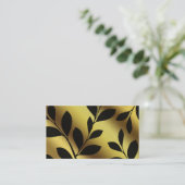 エレガントな葉の名刺の造園の金ゴールド 名刺 (スタンド正面)