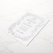エレガントな葉の結婚式箔押し招待状 箔招待状 (回転した状態)