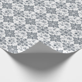 エレガントな葉の群葉の雪片パターンクリスマス ラッピングペーパー