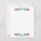 エレガントな葉の花と渦巻きの受付カード 招待状 (裏面)