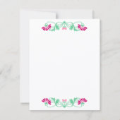 エレガントな葉の花飾りと渦巻きの受付カード 招待状 (裏面)