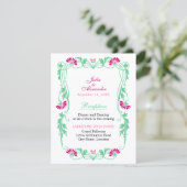 エレガントな葉の花飾りと渦巻きの受付カード 招待状 (スタンド正面)