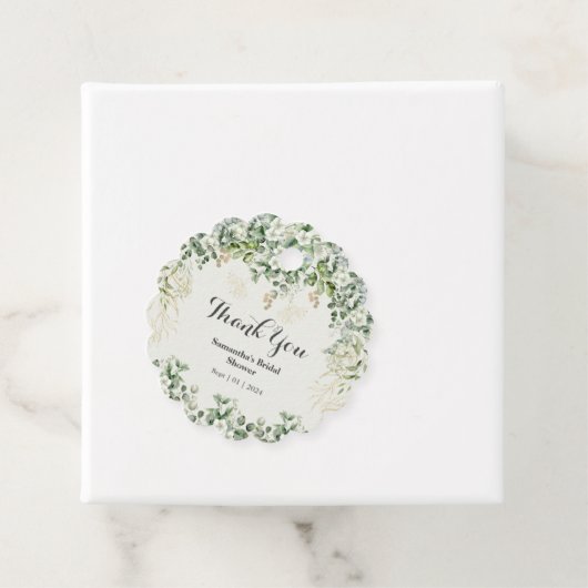 エレガントな葉の装飾:植物のウェディングギフトタグ フェイバータグ (インサイチュ)
