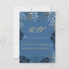 エレガントな葉のRSVPカード 結婚式用 セーブザデート
