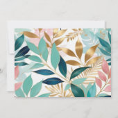 エレガントな葉模様のオーダーメイド ノートカード (裏面)