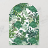 エレガントな葉緑の水彩アーチウェディング 招待状 (裏面)
