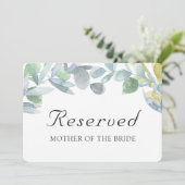 エレガントな葉。 ウェディング予約テーブルプレースカード 招待状 (スタンド正面)