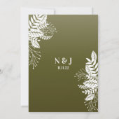 エレガントな葉（オリーブグリーン） 招待状 (裏面)