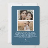 エレガントな葉 | ハヌカの写真コラージュカード 招待状 (裏面)