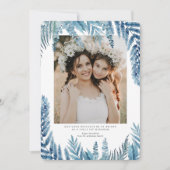 エレガントな葉 | ハヌカの写真コラージュカード 招待状 (正面)