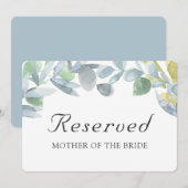 エレガントな葉。結婚式予約テーブルプレースカード 招待状 (正面/裏面)