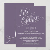 エレガントな葡萄の歓迎を称えよう - 受付のみ 招待状 (正面/裏面)