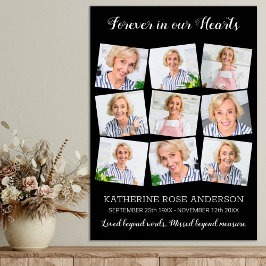 エレガントな葬儀追悼記念品 ９枚の写真コラージュ ポスター