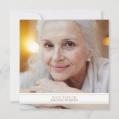 エレガントな葬儀 生命の祝祭 フォト スクエア 招待状 (裏面)