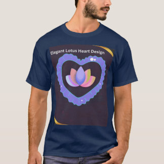 エレガントな蓮のハートデザイン Tシャツ