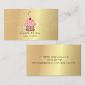 エレガントな蓮の花のゴールドのコンフェッティカップケーキ 名刺 (正面/裏面)