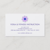 エレガントな蓮の花ロゴ ヨガ 名刺 (裏面)