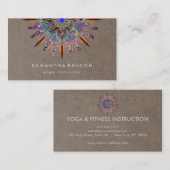 エレガントな蓮の花ロゴ ヨガ 名刺 (正面/裏面)