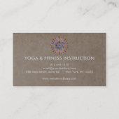 エレガントな蓮の花ロゴ ヨガ 名刺 (裏面)