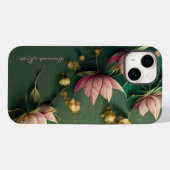 エレガントな蓮の花 ピンクとゴールド | モノグラム Case-Mate iPhoneケース (裏面 (横))
