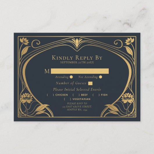 エレガントな蓮の芸術新様式 ウェディング 封筒カード エンクロージャーカード (正面)