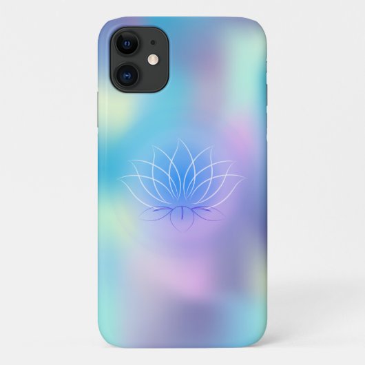 エレガントな蓮の青いホログラム Case-Mate iPhoneケース (裏面)
