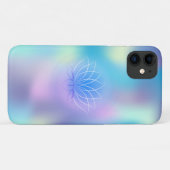 エレガントな蓮の青いホログラム Case-Mate iPhoneケース (裏面(横))