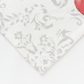 エレガントな薄い灰色のダマスク織の花柄 フリースブランケット (角)